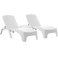 Rainbow Outdoor Roma 3-Piece Chaise Lounger Set-White RBO-ROMA-WHT-3CL